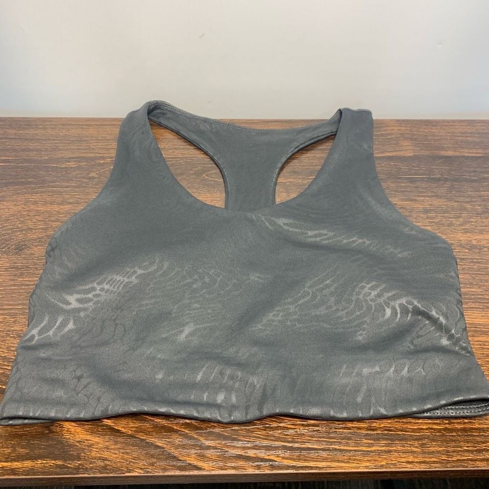 Z by Zella Women's Animal Print Sleeveless Sports Bra Dark Charcoal Gray Size XS